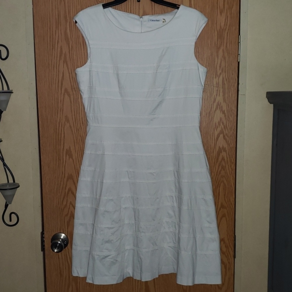Calvin Klein beautiful white dress sz-12 - Picture 1 of 5